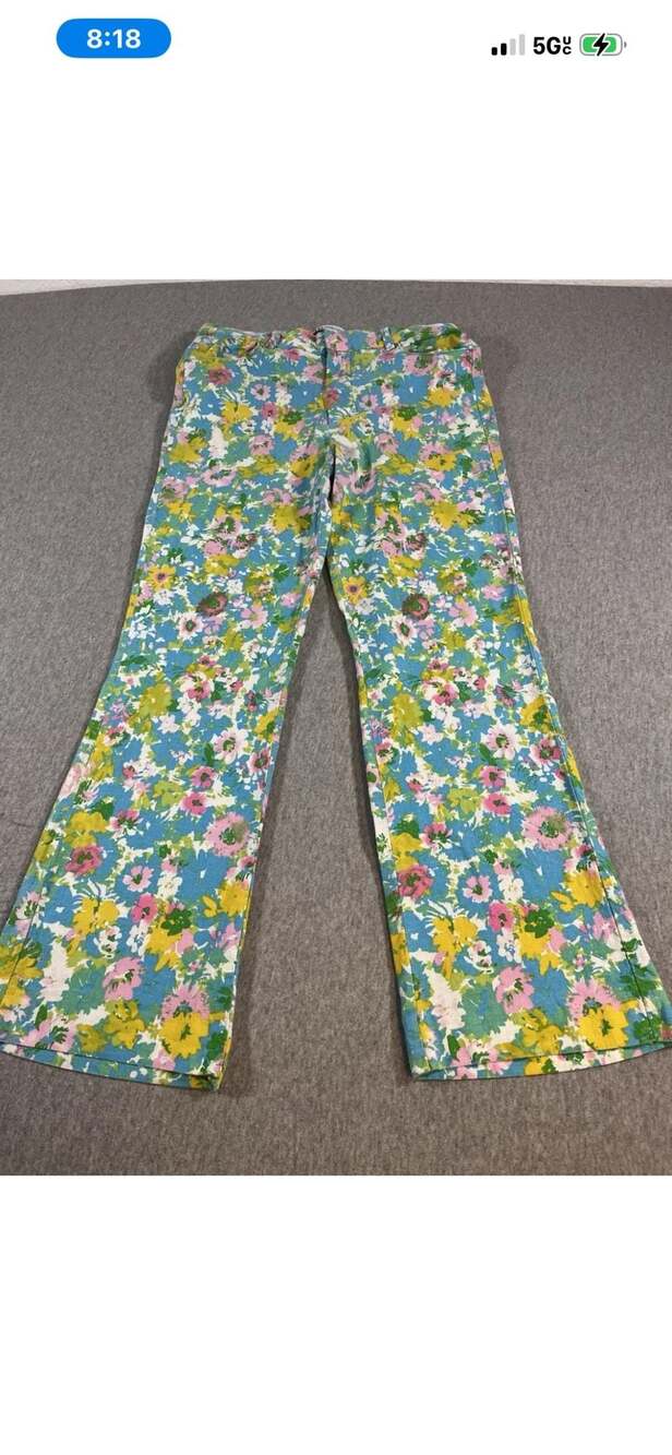 Zara Floral Print Flare Trousers Size 4